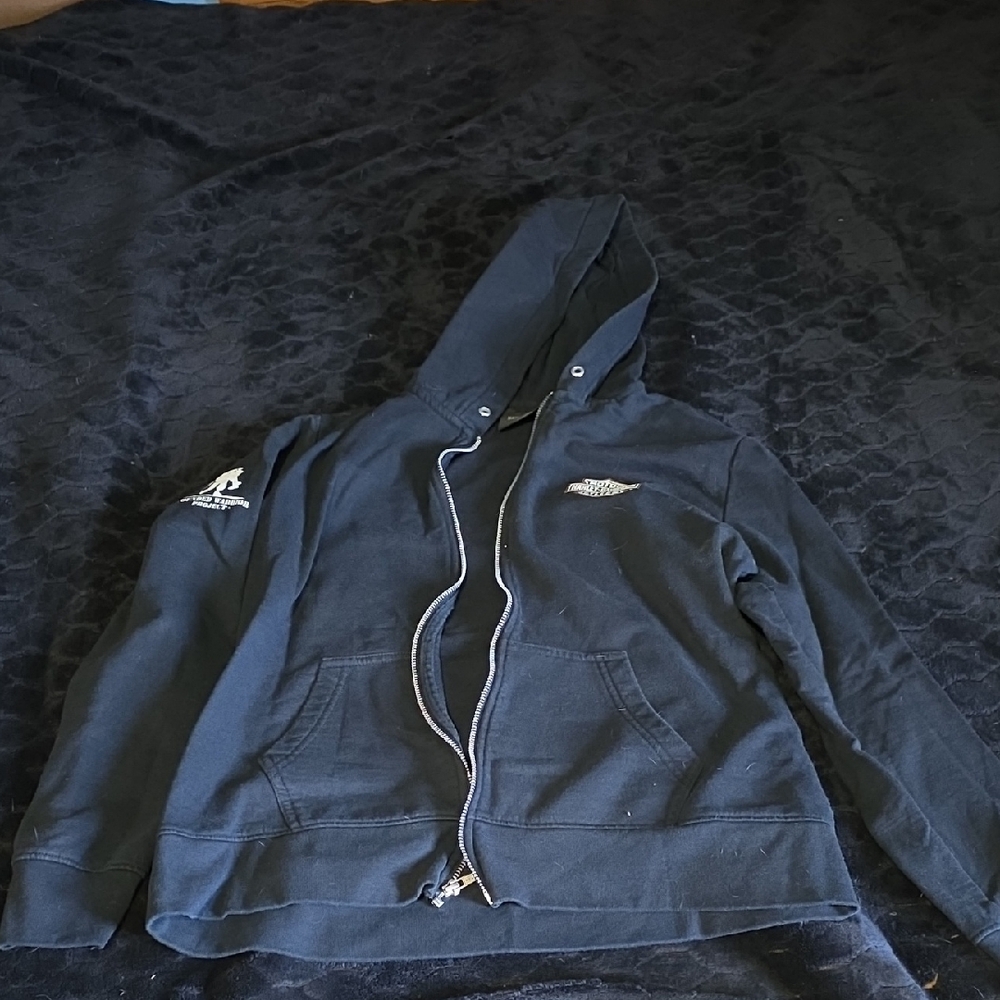Harley-Davidson Black Zip Hoodie with Subtle Logo Patch